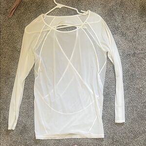 Lululemon Athletica White Sheer Blouse